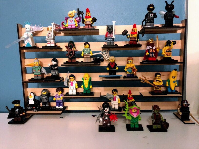 Lazer Kesim Lego Sergileme Standı Rafı SVG Dosyası lazer kesim çizimi önizlemesi