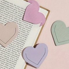 Lazer Kesim Kalp Şeklinde Deri Kitap Ayracı