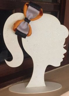 Lazer Kesim Ahşap Saç Tokası Tutucu Kafa Standı