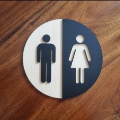 Lazer Kesim Erkek ve Kadın Tuvalet İşareti