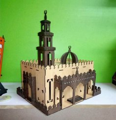 Lazer Kesim Cami 3D Ahşap Puzzle