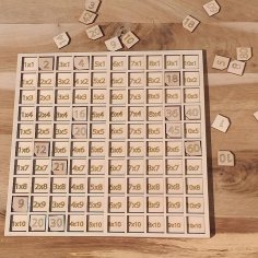 Lazer Kesim Çarpım Tablosu Montessori Matematik Ahşap Seti