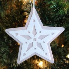 Lazer Kesim Yıldız Katmanlı Keçe Süs