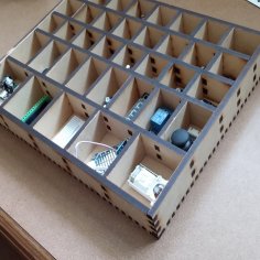 Lazer Kesim Elektronik Komponent Saklama Kutusu