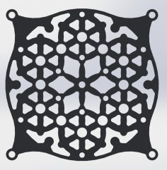 Izgara fanı 120mm çiçekli 2 adet stl dosyası