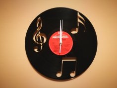Orologio Vinile Note Musica dxf dosyası