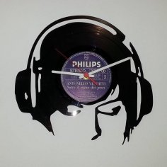 Orologio Vinile Cuffie dxf dosyası