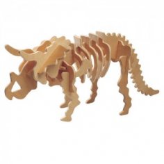 Triceratops 3D Puzzle DXF Dosyası