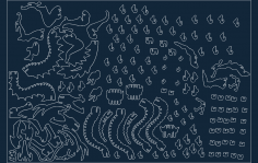 Dragon 3D Puzzle dxf dosyası