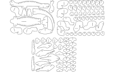 Timsah 3D Yapboz DXF Dosyası
