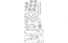 LOKOMOTIV 1.5mm dxf Dosyası 3D Yapboz