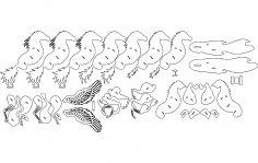 Caballo alado (kanatlı at) dxf dosyası