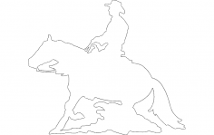 At ve Binici Silueti dxf Dosyası