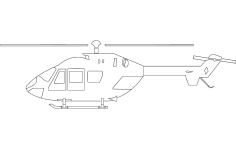 Helikopter Silueti dxf dosyası