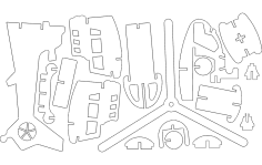 Helikopter 3D Bulmaca dxf dosyası