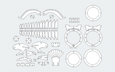 Eaglex 3D Puzzle dxf Dosyası