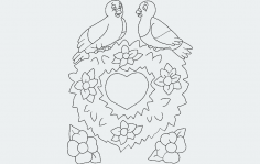 Sevgililer Günü 4 dxf Dosyası