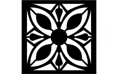 Çiçekli Izgara Deseni dxf Dosyası