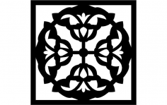 Çiçek Izgara Deseni dxf Dosyası