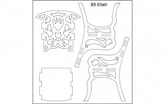 3 boyutlu sandalye dxf dosyası
