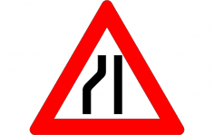 Soldaki Yol Dar Tabelası dxf Dosyası