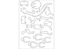 Brontosaurus-3mm dxf Dosyası
