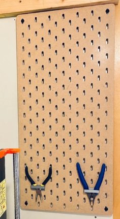 Lazer Kesim Kendin Yap Skadis Desenli Pegboard (Delikli Pano)