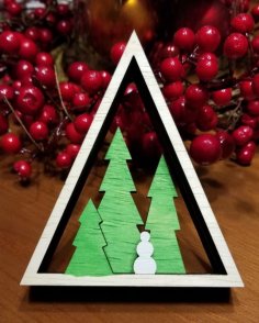 Lazer Kesim Noel Ağacı Heykeli DXF Dosyası