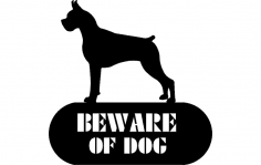 Bokser Köpek Var Dikkat DXF Dosyası
