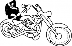 Motosikletli kız dxf dosyası