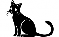 Kedi Oturuş DXF Dosyası