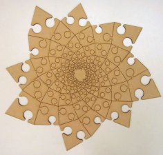 Fibonacci Spiral Yapboz Çok Detaylı DXF Dosyası