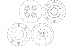 Çemberler 4-4 dxf Dosyası