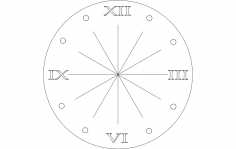 Saat Roma Rakamı dxf Dosyası
