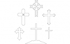 Hristiyan Haç Koleksiyonu dxf Dosyası