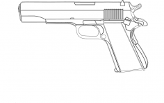 M1911 Tabanca dxf Dosyası