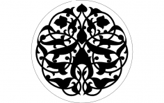 Yuvarlak Desenli Çiçek Dxf Dosyası