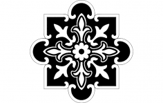 Çiçek Desenli Dekoratif dxf Dosyası