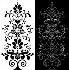 Dekoratif Çiçek Desenli dxf Dosyası