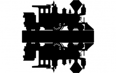 Tren Silüeti dxf Dosyası