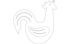 Horoz Ötüşü Silüeti dxf Dosyası