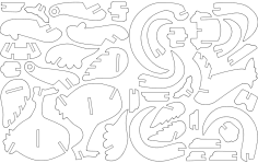 Horoz 3D Puzzle dxf Dosyası