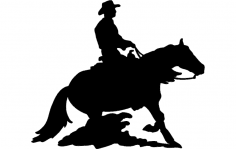 Rodeo Silueti Kovboy dxf Dosyası