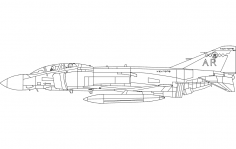 Hayalet Jet Silueti dxf Dosyası