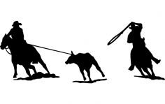 Rodeo takım halat atma silüeti dxf dosyası