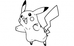 Pikachu 2 çizgi DXF Dosyası