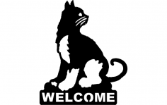 Kedi Karşılama dxf Dosyası