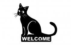 Kedi Hoş Geldiniz dxf Dosyası