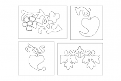 Çiçek Desenleri dxf Dosyası