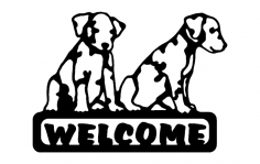 Yavru Köpekler Hoş Geldiniz Tabelası dxf Dosyası
